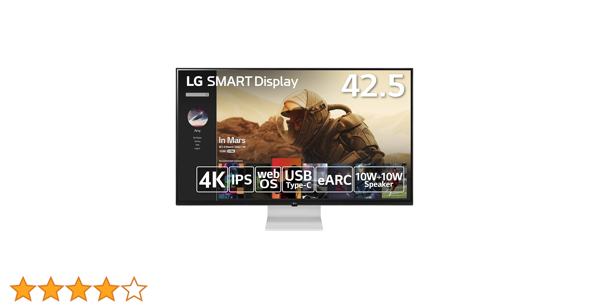 超美品　43SQ700S-W LG スマートディスプレイ　2025年製　ホワイト 超美品 43SQ700S-W LG スマートディスプレイ 2025年製 ホワイト